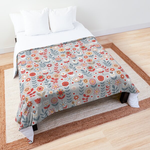 Seamless pattern with flowers. The Scandinavian style. Comforter