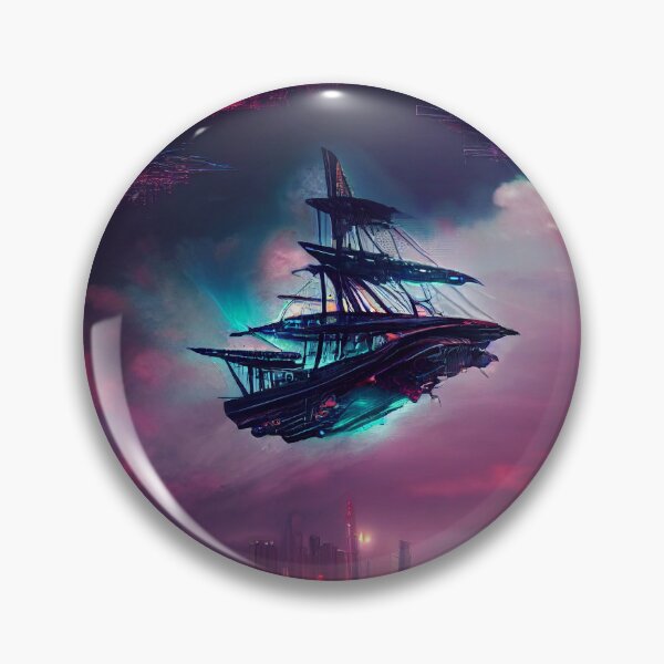 Item preview, Accending Beyond - Cyberpunk Ship designed and sold by ArkMinted.