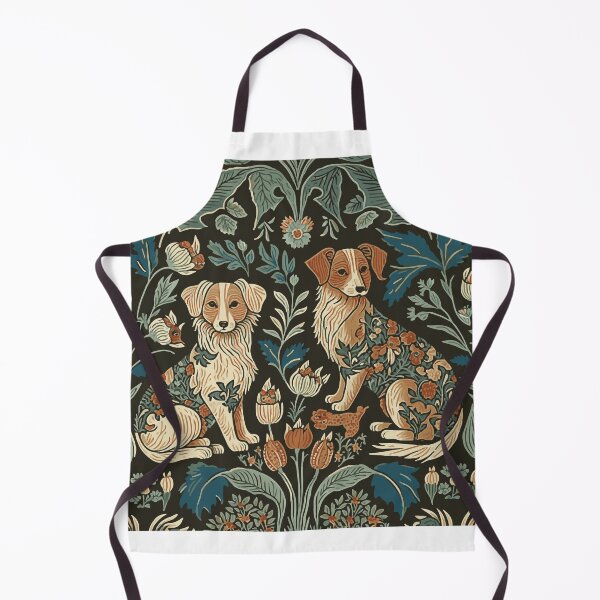 Item preview, William Morris Style Border Collie Sheep Dogs designed and sold by Thread Bubbler.