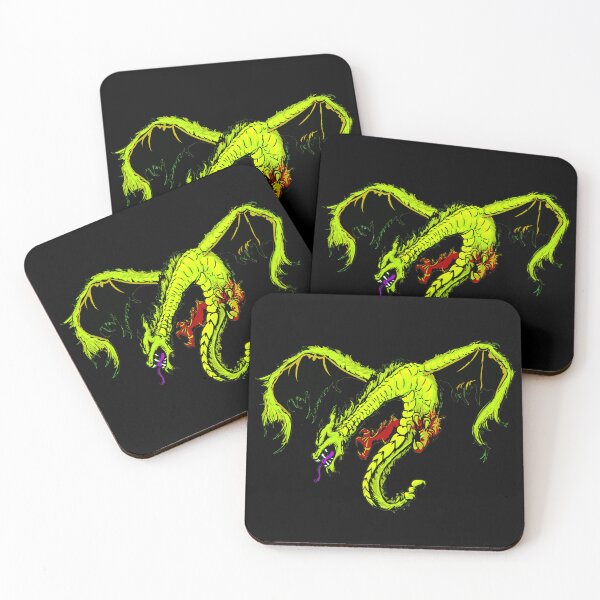 Item preview, Woodland Wyvern in acid green designed and sold by BrimstoneAxe.