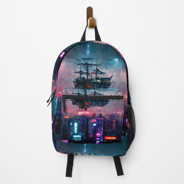 Item preview, CyberShip - Cyberpunk Cityscape designed and sold by ArkMinted.