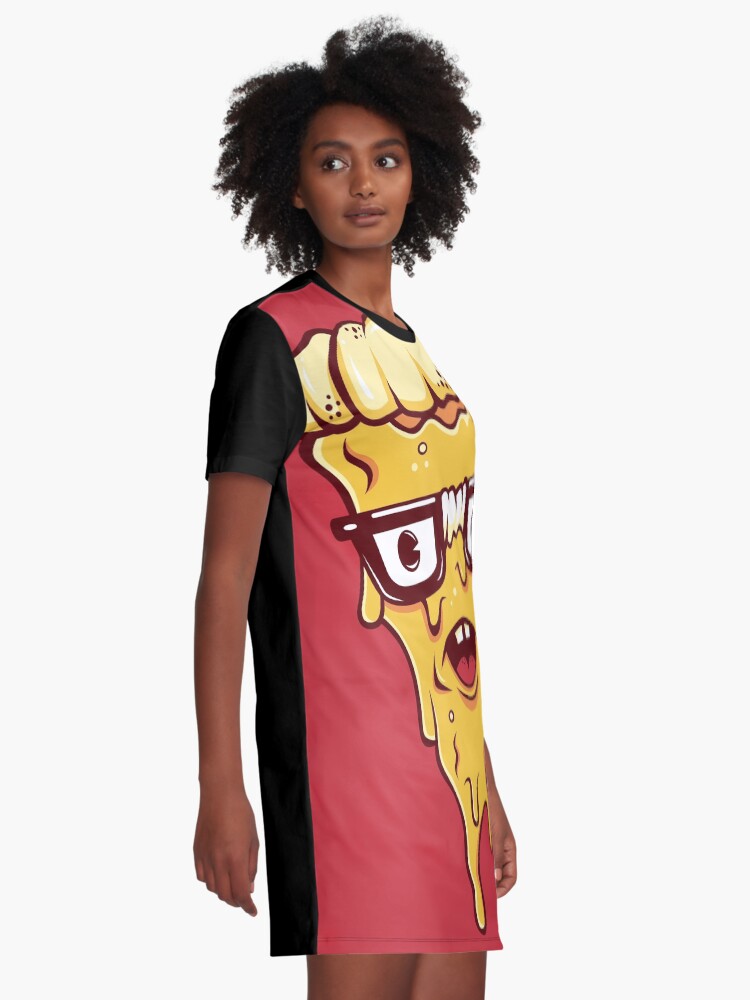 Alternate view of Pizza Face Graphic T-Shirt Dress