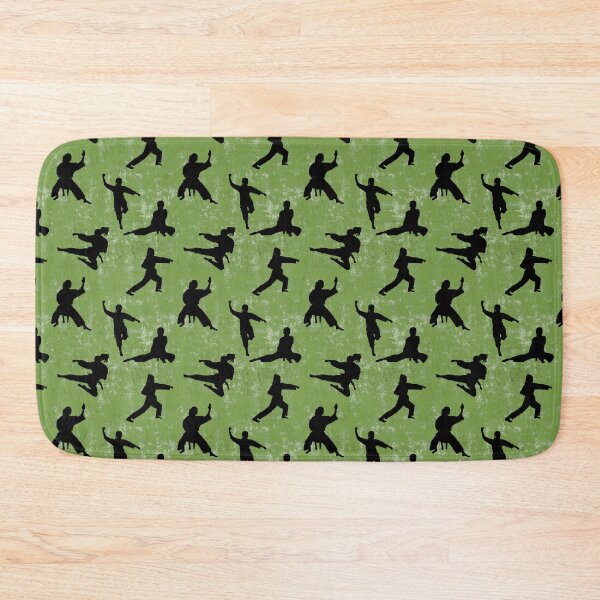 Item preview, Karate Female Green Seamless Pattern designed and sold by Cedarrue.