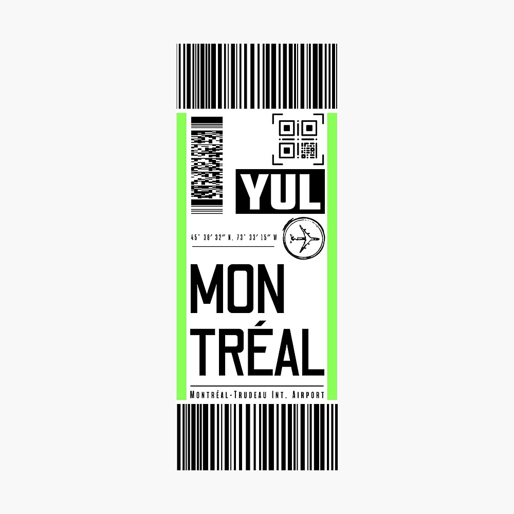 MONTREAL YUL classic luggage tag airport stickers Poster
