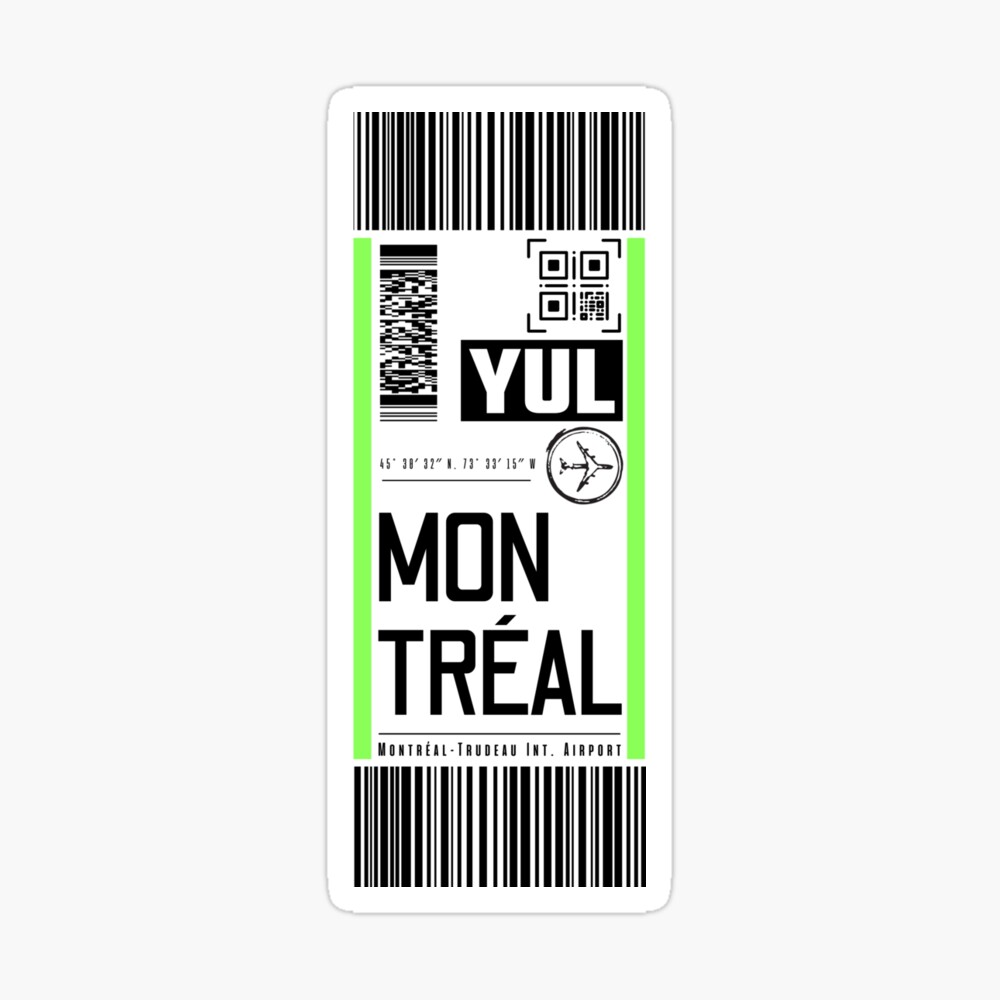 MONTREAL YUL classic luggage tag airport stickers Poster