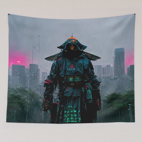 Aperçu de l'œuvre Augmenté - Cyberpunk Samouraï créée et vendue par ArkMinted.
