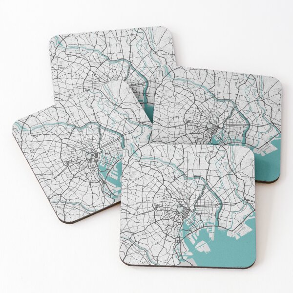 Item preview, Tokyo Japan Map - Minimal Style w/ Roads designed and sold by wxnw-designs.