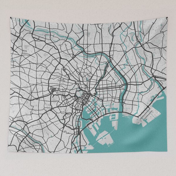 Item preview, Tokyo Japan Map - Minimal Style w/ Roads designed and sold by wxnw-designs.