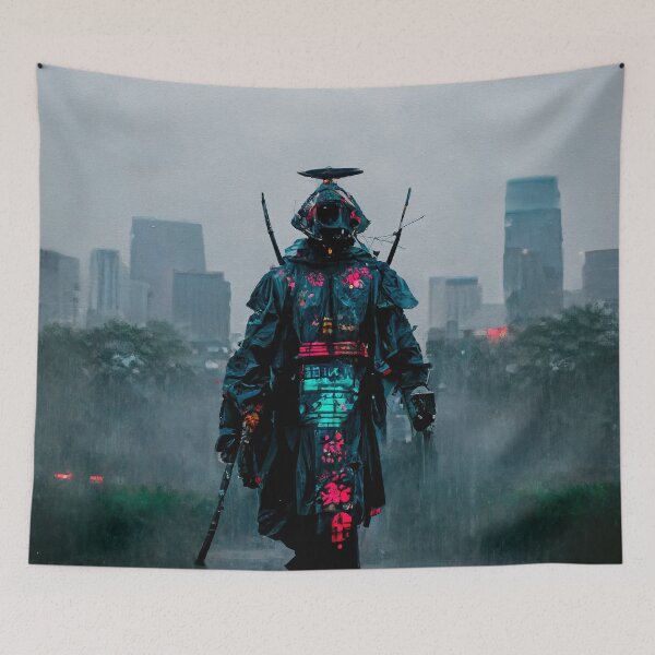 Item preview, Encounter - Cyberpunk Samurai designed and sold by ArkMinted.