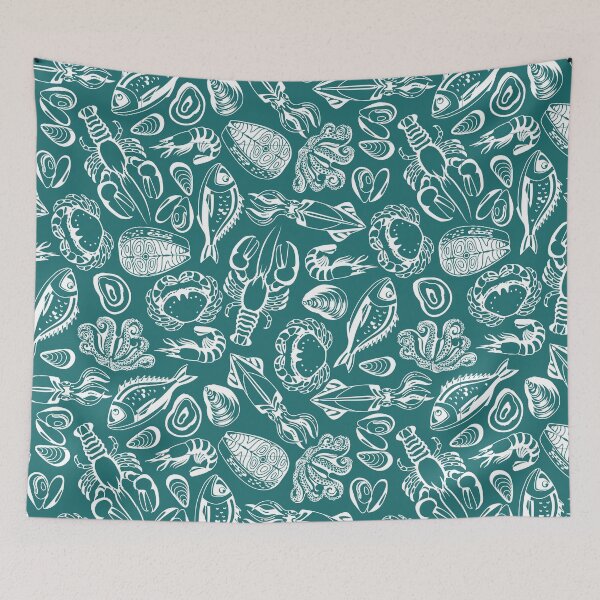 Item preview, Seafood Lover Pattern designed and sold by silviaol.
