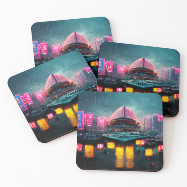 Item preview, Neon District - Cyberpunk Cityscape Operahouse designed and sold by ArkMinted.