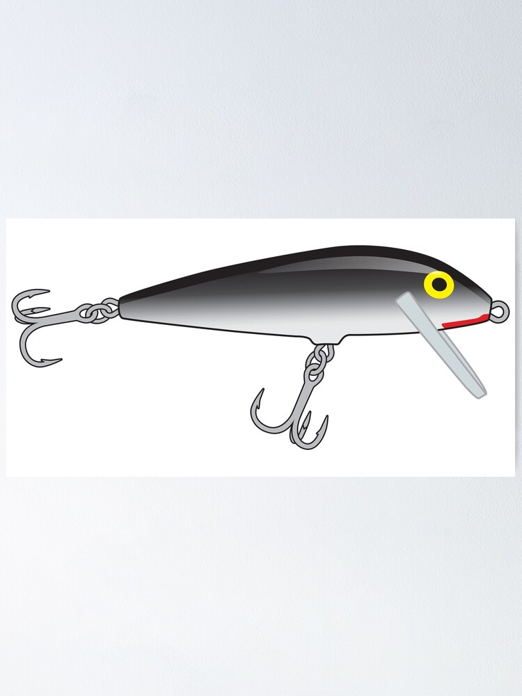 Jerkbait Original Minnow Fishing Lure - Silver Pattern Sticker Poster for  Sale by BlueSkyTheory