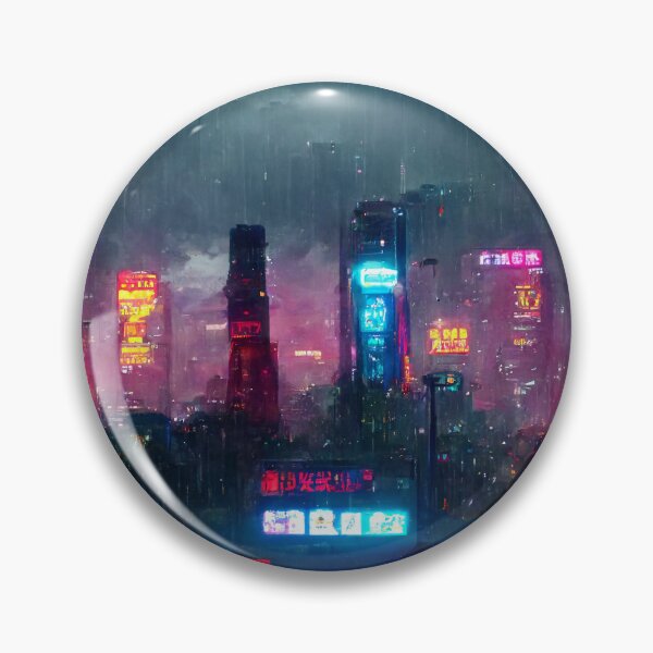 Item preview, Night Life - Cyberpunk Cityscape Skyline designed and sold by ArkMinted.