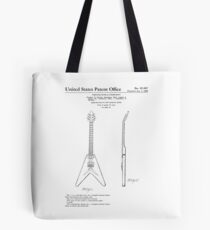 Gibson Flying V Guitar Patent Black Tote Bag