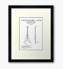 Gibson Flying V Guitar Patent Black Framed Print