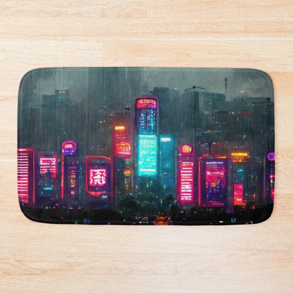 Item preview, Central - Cyberpunk Cityscape Skyline designed and sold by ArkMinted.
