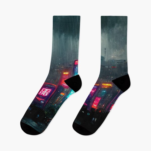 Item preview, Central - Cyberpunk Cityscape Skyline designed and sold by ArkMinted.