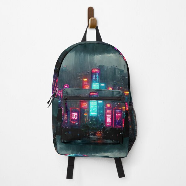 Item preview, Central - Cyberpunk Cityscape Skyline designed and sold by ArkMinted.