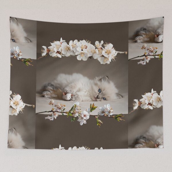 Item preview, Cute Himalayan Kitten With Flowers Breed Lover Design designed and sold by EarthArtDesigns.