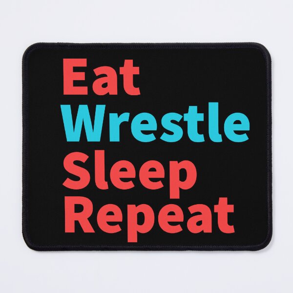 Item preview, Eat wrestle sleep repeat-Hard wrestling powerful inspiration red and blue designed and sold by Master4art.