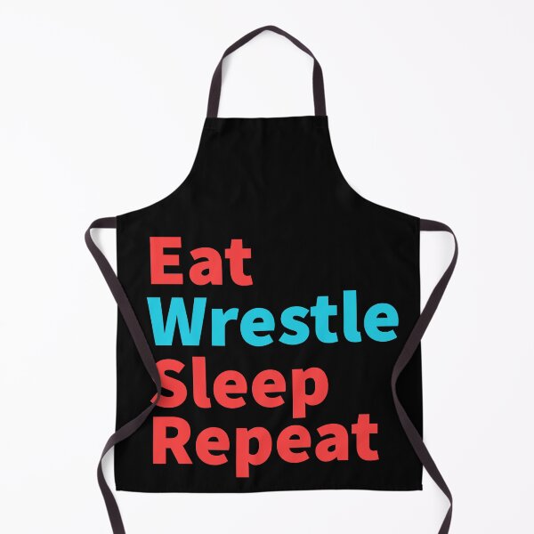 Item preview, Eat wrestle sleep repeat-Hard wrestling powerful inspiration red and blue designed and sold by Master4art.