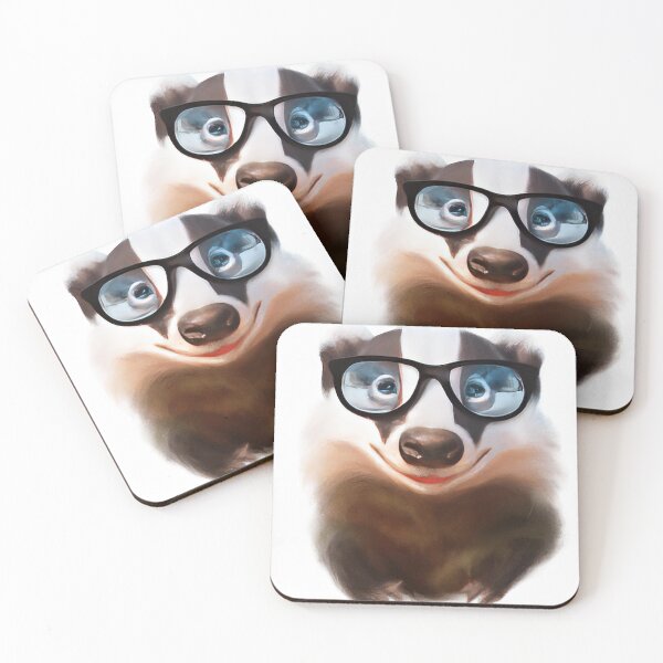 Item preview, Cute Badger Wearing Glasses designed and sold by phillipbooth.