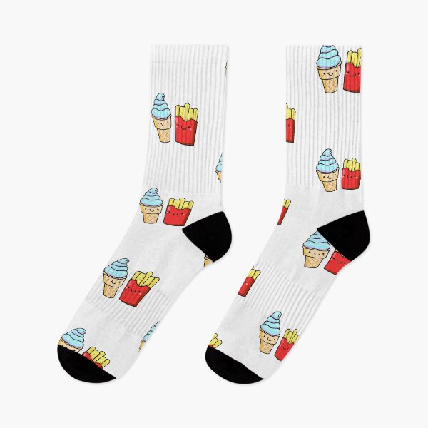 Aperçu de l'œuvre Cornet de crème glacée kawaii et frites créée et vendue par kawaiilife.