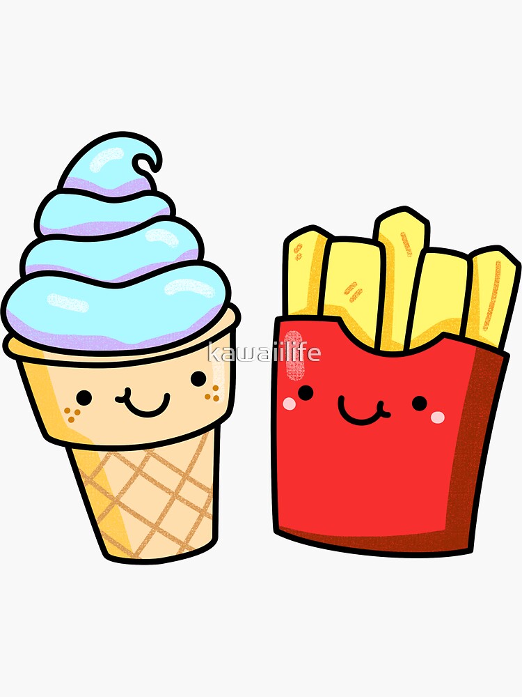 Kawaii Triple Scoop Ice Cream Cone by kawaiilife, Redbubble