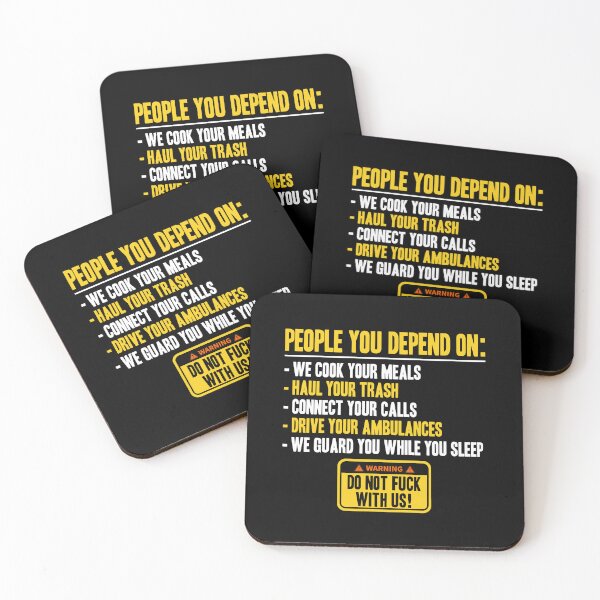 Item preview, People you depend one: we cook your meals, haul your trash, connect your calls, drive your ambulances, we guard you while you sleep. Do Not Fuck With Us! -Fight Club  designed and sold by Sticker Up.