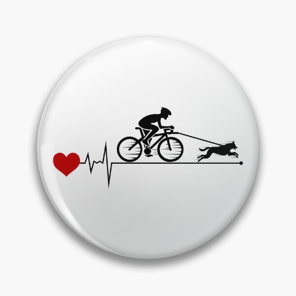 Item preview, Bikejoring DogScooting Dog Sport Bike Bicycle Heartbeat Pulse designed and sold by CuteDesigns1.