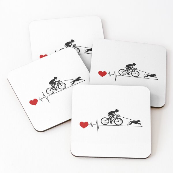 Item preview, Bikejoring DogScooting Dog Sport Bike Bicycle Heartbeat Pulse designed and sold by CuteDesigns1.