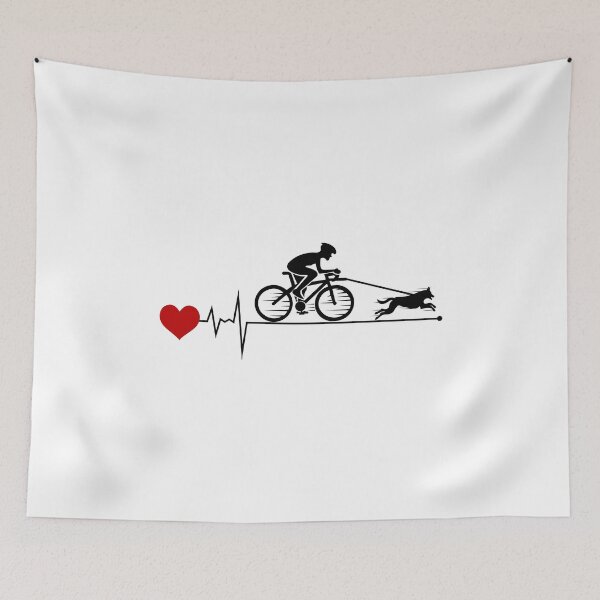 Item preview, Bikejoring DogScooting Dog Sport Bike Bicycle Heartbeat Pulse designed and sold by CuteDesigns1.
