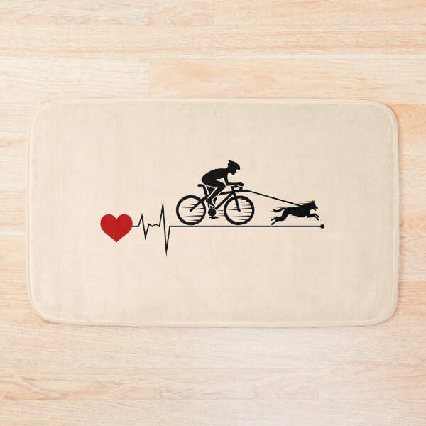 Item preview, Bikejoring DogScooting Dog Sport Bike Bicycle Heartbeat Pulse designed and sold by CuteDesigns1.