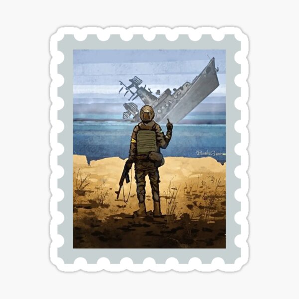 Item preview, Sunk Russian Warship Moskva  Ukrainian Stamp   designed and sold by doitaccuaminh0.