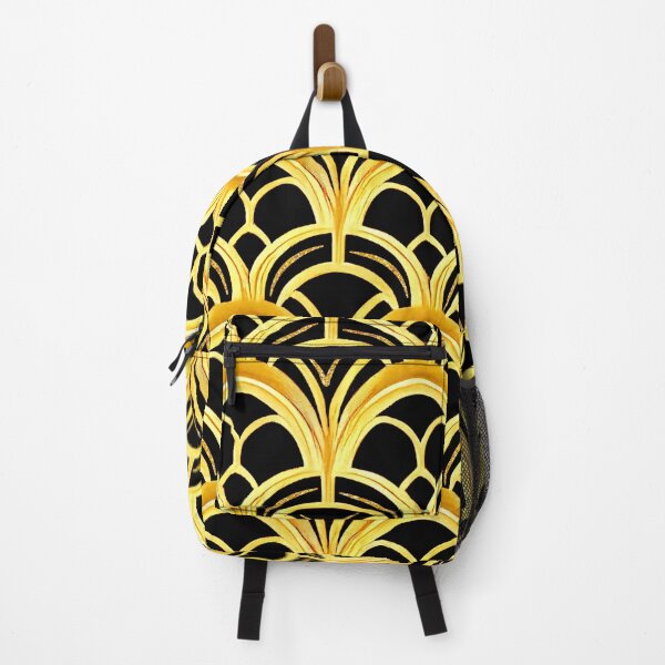 Item preview, Art Deco Majestic Golden-Yellow Pattern On Black designed and sold by DEC02.