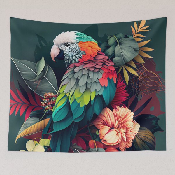 Item preview, Colorful Tropical Parrot, Bird in jungle designed and sold by Bird-Forest.