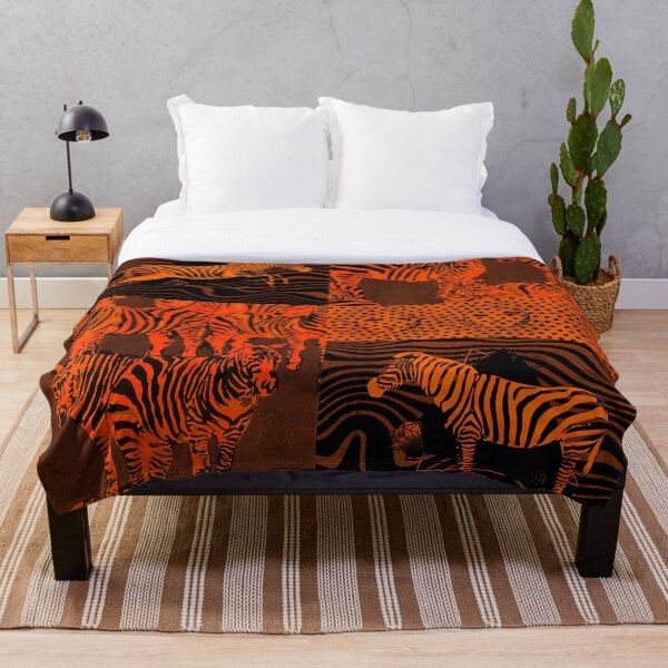 Item preview, Bright Orange Black Zebra Safari Pattern  designed and sold by AmezMemes.