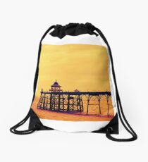 Clevedon Pier, seaside at sunset in Somerset Drawstring Bag