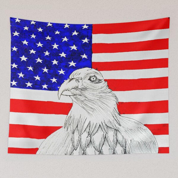 Item preview, Bald Eagle with the US Flag designed and sold by Marian Hayes.