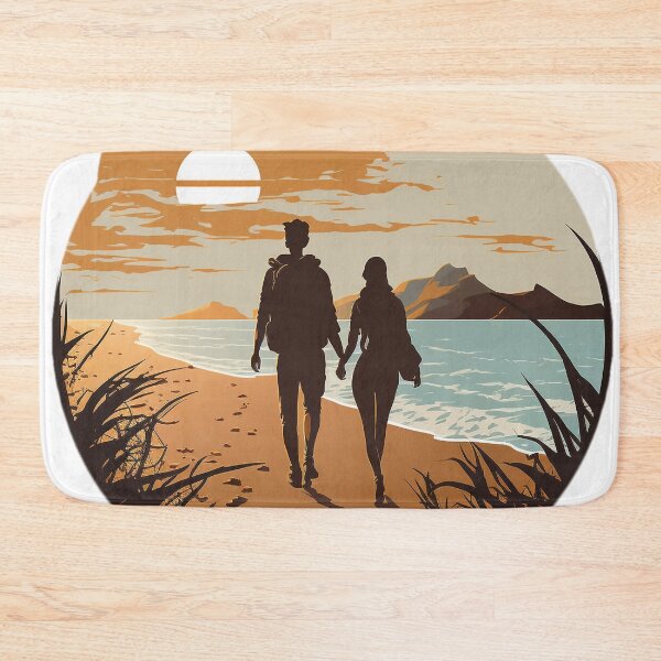 Item preview, Honeymoon Walk on the Beach - Happy Hearts 42 | Colorful Cartoon Love designed and sold by Sunchaser World.