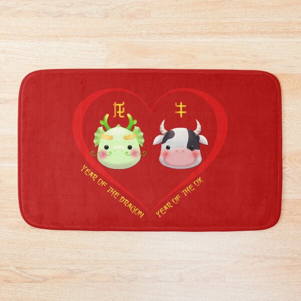 Item preview, Year Of The Dragon And Year Of The Ox Couples Cute Chinese Zodiac Animals designed and sold by Karry-Pat.