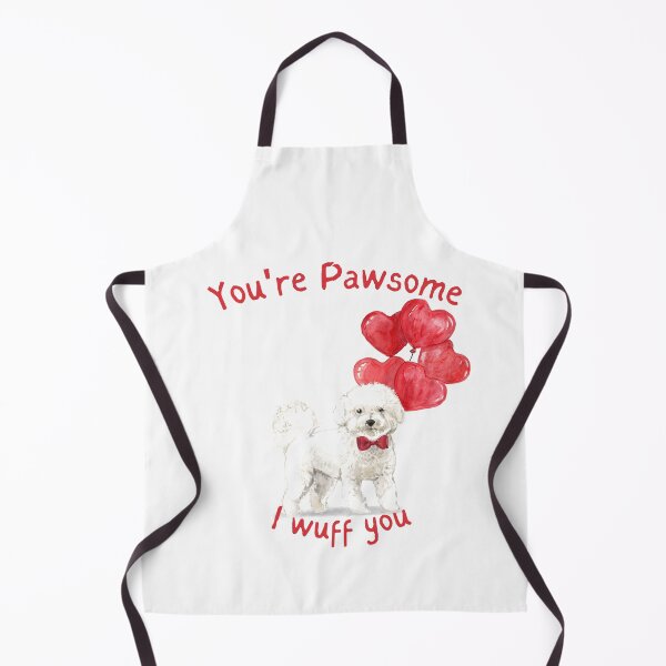 Item preview, You are Pawsome I wuff you - Bichon Frise Valentine designed and sold by beastieboutique.