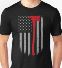 Thin Red Line Axe Firefighter Flag Unisex T-Shirt