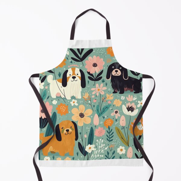 Item preview, Adorable Bright Floral Dog Pattern  designed and sold by Thread Bubbler.