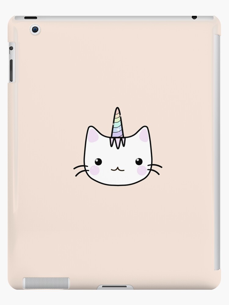 Coque Et Skin Adhesive Ipad Mignon Kawaii Licorne Chat Bande Dessinee Orange Par Artbybee7 Redbubble