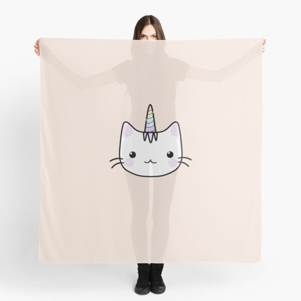 Foulard Mignon Chat Licorne Kawaii Rose Pastel Par Artbybee7 Redbubble