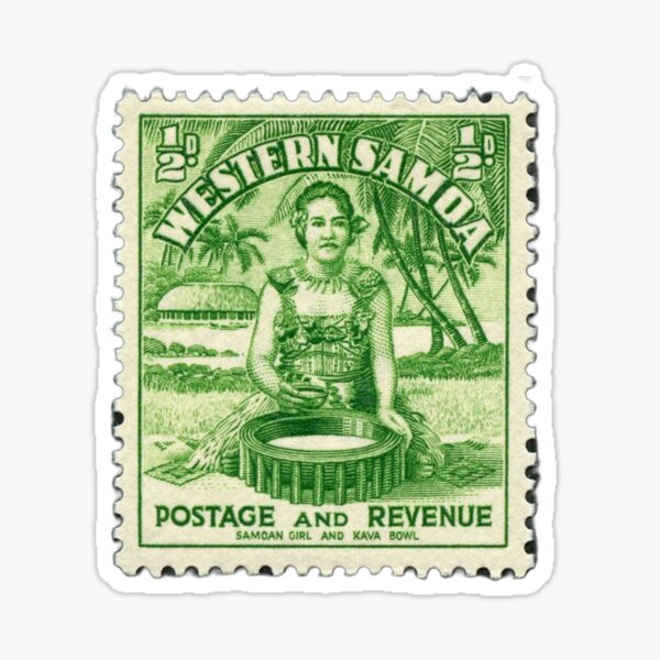 Item preview, WESTERN SAMOA vintage postage stamp. designed and sold by JuneJulyStudios.