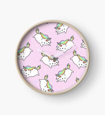 Rainbow Unicorn Cat Cute Clock
