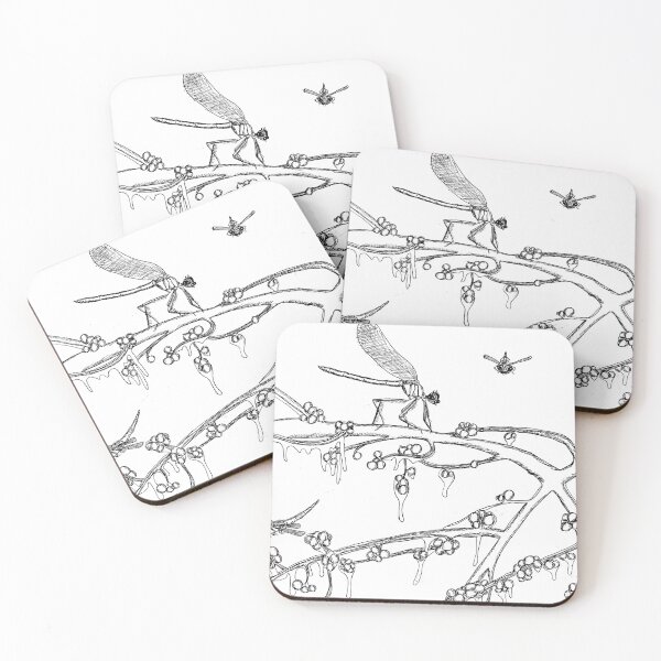 Item preview, Dragonflies on a Frozen Redberry Tree (B&W) designed and sold by Marian Hayes.