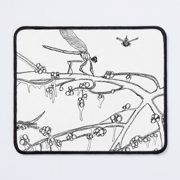 Item preview, Dragonflies on a Frozen Redberry Tree (B&W) designed and sold by Marian Hayes.